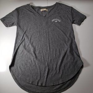 Hollister Gray Grey Short Sleeve Shirt with Logos